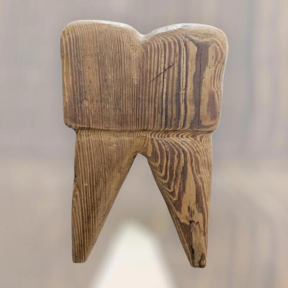 Other - Giant Wooden Human Tooth Dental Office Decor Hand Carved Sculpture Vtg Rare Art
